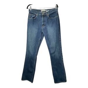 GAP Boot Cut Jeans Button Fly Size 8 100% Cotton Womens Blue Denim